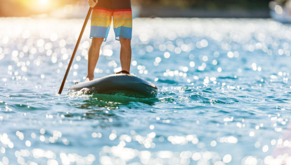 Standup paddle boarding in Stevenson, Washington on the Columbia River