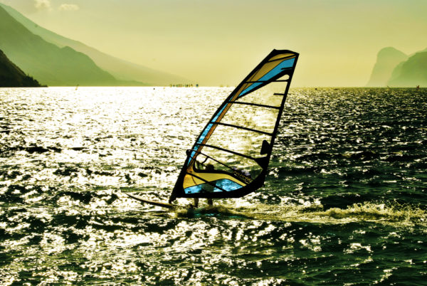 Windsurfing on the Columbia River near Stevenson, Washington